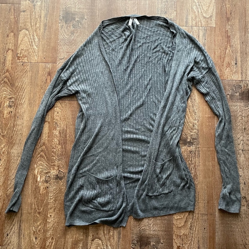 Grey Lightweight Cardigan with Pockets
